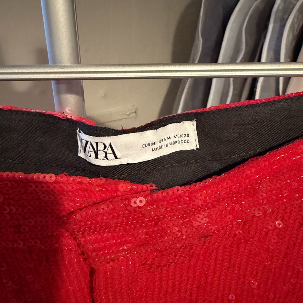 Zara Red Sequin Pantsuit - Picture 7 of 9